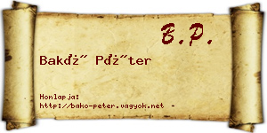 Bakó Péter névjegykártya